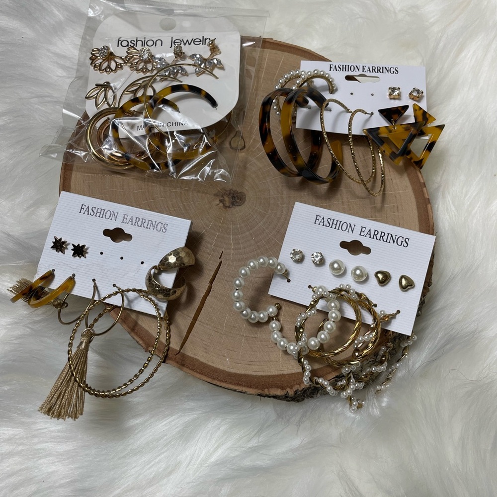 Fashion Earrings Hoops Studs Bundle